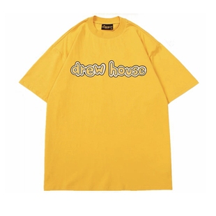 Drew字母短袖T恤潮牌欧美高街贾斯汀比伯同款宽松情侣款纯棉上衣