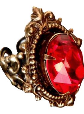 水晶黄铜花丝戒指维多利亚复古