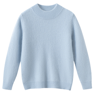 儿童半高领加厚100%纯山羊绒衫男女中大童针织毛线衣秋冬打底毛衣