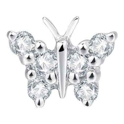 蝴蝶18K金玛贝尔钻石单边耳钉