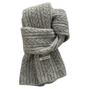 灰色围巾女冬季2025新款26含羊毛混纺加厚学生韩系氛围感女生围脖