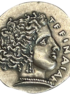 希腊女神古币镀银币项链硬币吊坠