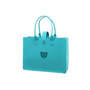 小熊毛毡包定制手提包袋女大容量托特包妈咪包旅行通勤饭盒便当袋