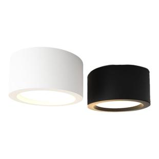 黑色明装筒灯圆形店铺商用圆筒灯4寸免开孔5w吸顶铜灯家用led桶灯