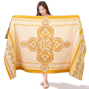 纯棉纱布浴巾吸水速干不易掉毛家用四季棉纱裹巾洗澡全棉大毛巾