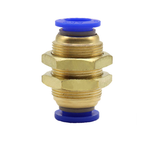 塑料快速隔板接头穿板接直通快插接头PM6/PM8/PM10/PM12/PM4mm