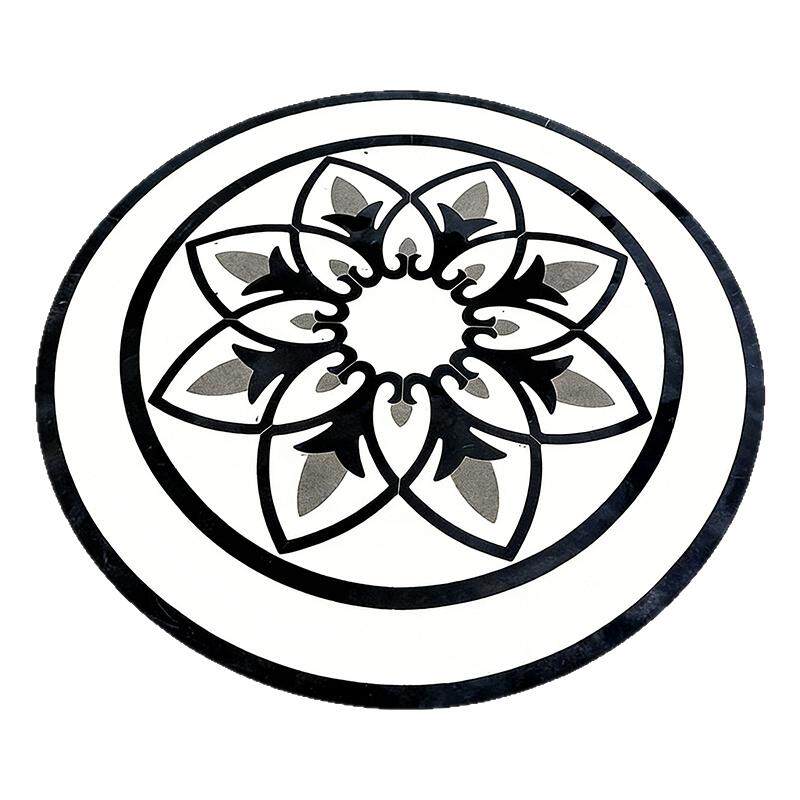 水磨石分体地面拼花双圆