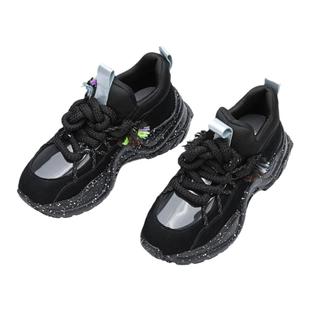 Aquascutum雅格狮丹1851英伦风时尚黑色潮流休闲老爹鞋运动女鞋