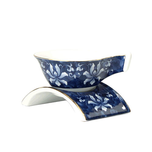 描金青花瓷茶漏｜高档釉下彩锦上添花茶滤 过滤网 功夫茶具滤茶器