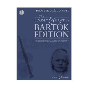 巴托克 二重奏和三重奏作品集 两至三支单簧管 含CD 博浩原版乐谱书 Bartok Duos and Trios for Clarinet BH13221