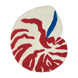 HooBin 鹦鹉螺手工地毯 晴纶tufting 小众艺术装饰红条纹客厅卧室