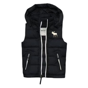 Abercrombie&Fitch冬季连帽休闲羽绒马甲af时尚保暖坎肩外套男潮