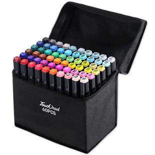 Touchmork马克笔学生美术专用双头水彩笔48色油性速干儿童绘画笔幼儿园画笔硬头彩色笔80色漫画涂色笔不透色