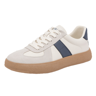 日泰休闲板鞋男士小白鞋百搭复古德训鞋真皮透气软底阿甘运动鞋男