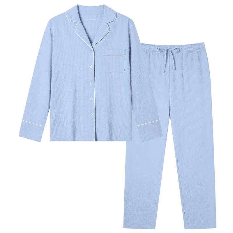 舒雅女士棉氨泡泡纱家居服套装