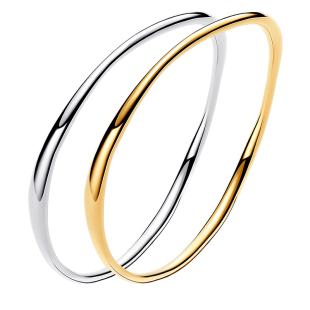 Pandora潘多拉ESSENCE天性手镯双色波浪形线条礼物