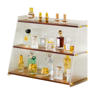 大容量化妆品置物架桌面收纳盒口红眼影盘梳妆台透明亚克力展示架