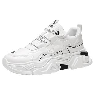 夏季男鞋新款透气小白鞋子男韩版潮流百搭内增高运动鞋休闲老爹鞋