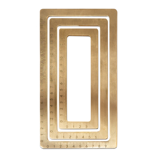 梅林笔庄黄铜镇纸镇尺仿圈书法刻度尺小楷毛笔练字压纸压书铜镇尺实心金属打格神器方框镇纸尺国画毛笔字专用