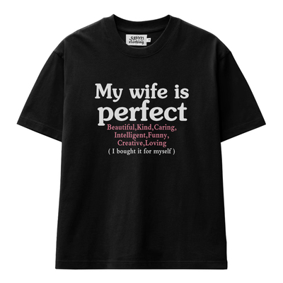 新版My wife perfect夏季新款短袖t恤宽松休闲纯棉百搭男女情侣