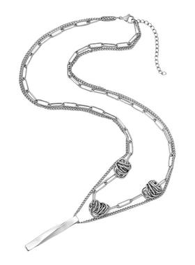 卡门双层叠戴吊坠钛钢嘻哈ins夏