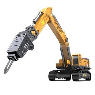 合金破碎机玩具车儿童工程车男孩抓木机钻孔机钻地机挖掘机挖土机