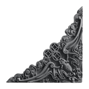 砖雕角花蝙蝠铜钱仿古中式庭院影壁墙照壁背景墙水泥墙面边角装饰