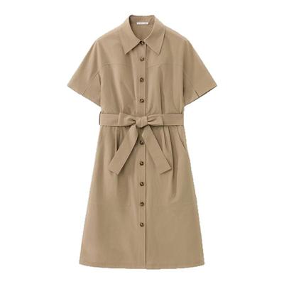 【SOLOTEX系列】OVV2025春夏新款女装户外穿搭短袖衬衫式连衣裙