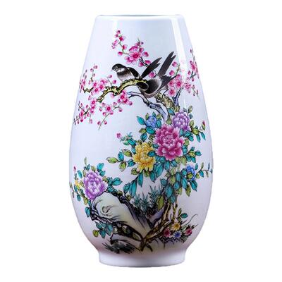 景德镇陶瓷器花瓶中式家居大口瓶