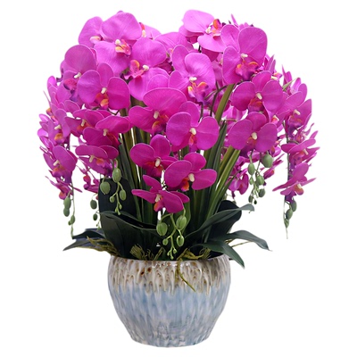 特大号手感pu蝴蝶兰仿真花客厅装饰花电视柜玄关假花公司前台摆设