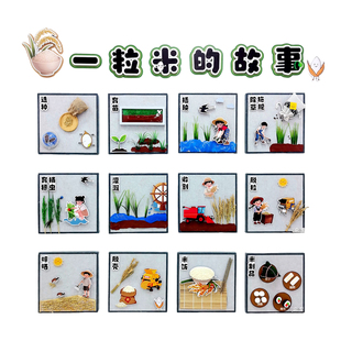 幼儿园大厅一粒米的故事环创主题走廊食堂文化墙面装饰布置贴挂画