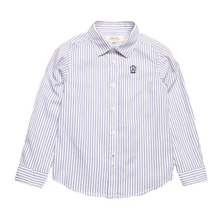 儿童条纹衬衫男童长袖纯棉黑白竖条外穿内搭衬衣韩版中大童上衣潮