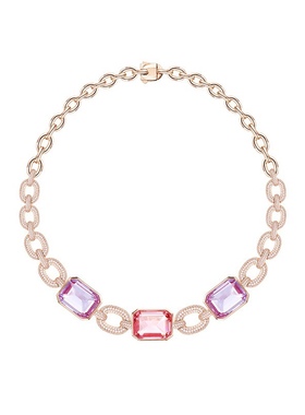 轻奢彩色水晶镶钻项链耳环套装