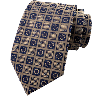 男士8cm休闲手打领带正装结婚复古领呔tie主持司仪新郎提花古着