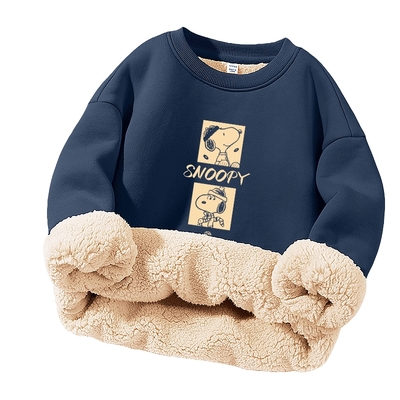 史努比男童冬季加绒卫衣