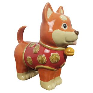 美陶 《招财狗》石湾公仔 十二生肖一套可爱生肖存钱罐陶瓷小摆设