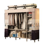 免安装折叠简易布衣柜家用卧室出租房衣橱结实耐用全钢架加粗加厚