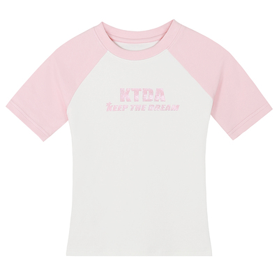 KTDA圆领露脐上衣2023夏季短款