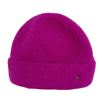 含毛量高兔毛绒包头帽女爱心