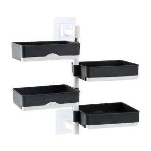 肥皂盒旋转免打孔壁挂式沥水置物架家用卫生间多层厕所创意香皂架