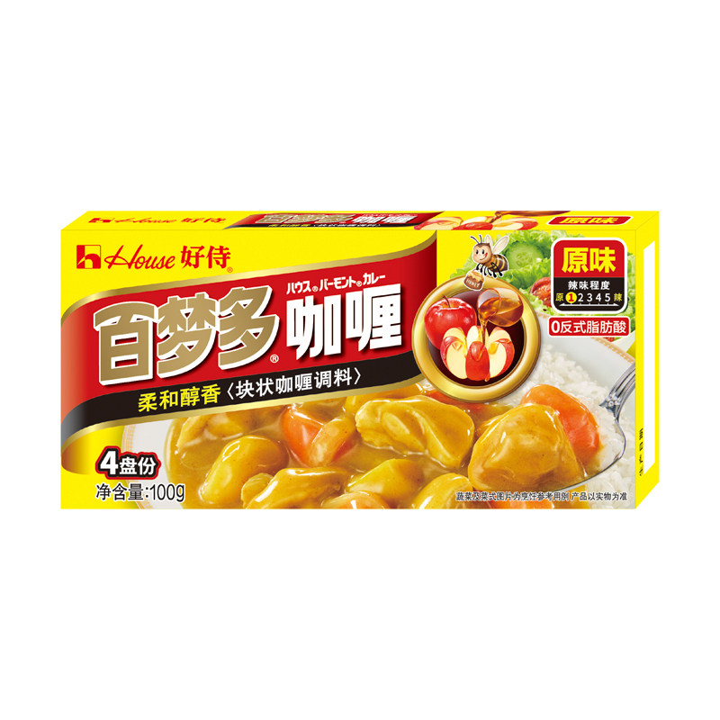 【蓝色禁区】好侍百梦多咖喱块日式家用咖喱调味料 原味100g