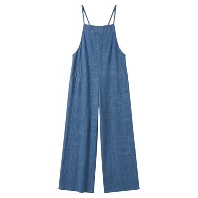 Casual pocket camisole jumpsuit   女士休闲吊带口袋直筒连衣裤