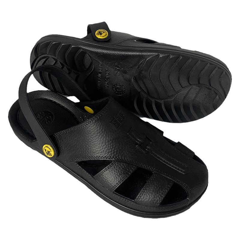 SPU防静电鞋拖鞋凉鞋包头护趾软底防滑透气耐磨无尘车间男女防护