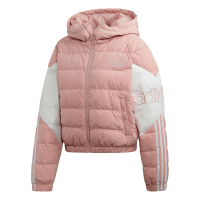 Adidas/阿迪达斯正品三叶草女子短款连帽运动羽绒服 FL0038