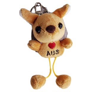 澳大利亚袋鼠戴考拉帽子挂件小玩偶创意袋鼠公仔钥匙扣背包挂件