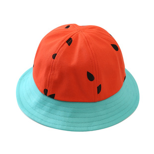 2019儿童渔夫帽男女童宝宝太阳帽防晒帽西瓜帽子遮阳帽可爱亲子帽