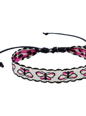 原创个性织带蝴蝶手链手工学生编