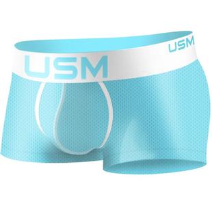 (69元任选4件)USM透气网孔男士内裤 性感低腰D凸男平角裤时尚夏季