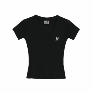 KencilBox千笔盒子新版超绝V领短袖修身辣妹跳舞弹性舒适短袖原创