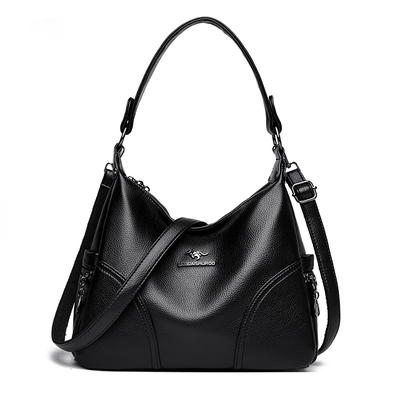 袋鼠正品真皮女包牛皮斜挎包